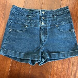Tinsel Dark Blue Jean Shorts for Women